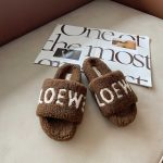 Loewe Slippers Red Wool Autumn Winter