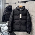 Gucci Down Jacket Red Goose Duck Nylon Zippered Pocket