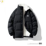 Adidas Cotton-Padded Coat Red Cotton Wool Lambswool Cashmere Autumn Winter Windproof Cuffs