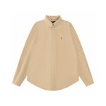 Ralph Lauren Long-Sleeved Shirt Red Cotton Pure Down Oxford Cloth Simple And Versatile Embroidery