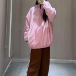 Adidas Long-Sleeved Shirt Red Cotton Down Nylon
