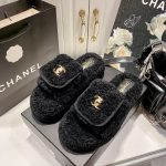 Chanel Slippers Black Winter