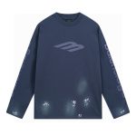 Balenciaga Long-Sleeved Ash Cotton Pure Ribbed Fabric