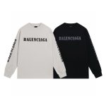 Balenciaga Long-Sleeved Ash Cotton Pure Embroidery