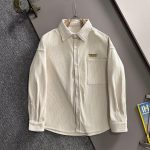 Fendi Long-Sleeved Shirt Ash Cotton Silk Corduroy