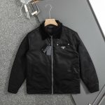 Prada Coat Black Spring Autumn Metal Logo