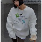 Nike Sweatshirt Black Fleece Suede Autumn