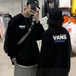 Vans Hoodie Black Fleece Suede Autumn