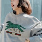 Gucci Hoodie Black Fleece Suede Autumn