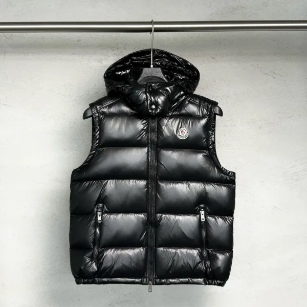 Moncler Outerwear Red Wool Feather Goose Down Nylon Fabric Smooth To The Touch Zippered Pocket