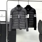 Monk Outerwear Red Wool Feather Duck Down Exquisite Workmanship Slim Fit Patch Side Pockets