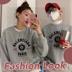 Balenciaga Sweatshirt Black Fleece Suede Autumn