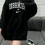 Nike Sweatshirt Black Fleece Suede Autumn
