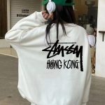 Stussy Hoodie Black Fleece Suede Autumn