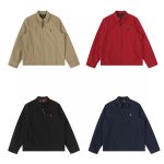 Ralph Lauren Coat Red Cotton Pure Wool Twill Autumn Winter And Embroidery
