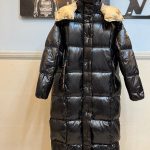 Moncler Down Jacket Red Goose Fleece Mink Fur Clean Lines Winter Glossy Fabric Down-Proof