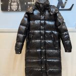 Moncler Down Jacket Red Goose Fleece Mink Fur Clean Lines Winter Glossy Fabric Down-Proof