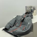Mammoth Down Jacket Blue Cotton Adjustable Drawstring Simple Style Winter