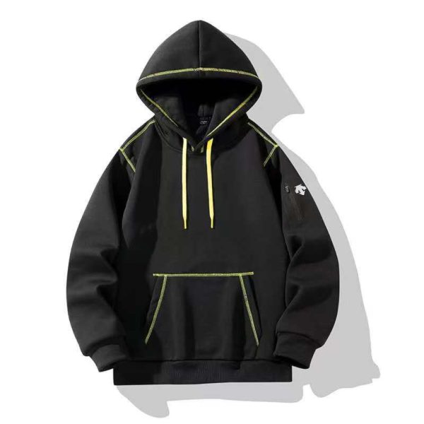 Descente Hoodie Blue Cotton Pure Fleece Exquisite Workmanship Autumn Winter