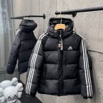 Adidas Cotton-Padded Coat Red Down Waterproof Design High-Quality Materials Winter