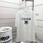 Celine Short-Sleeved T-Shirt Red Cotton Spring Summer