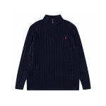 Ralph Lauren Overcoat Red Cotton Wool Blend Cable Knit Easy To Match Retro Preppy Style Spring Autumn Winter And