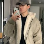 Stone Island Outerwear Ash Cotton Twill Faux Mink Fur Fleece Winter Relaxed Silhouette