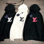 Louis Vuitton Hoodie Pink Double-Sided Fabric Winter