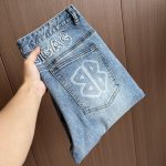 Balenciaga Jeans Ash Denim High-End Quality Winter Embroidery