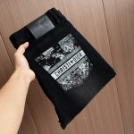 Dior Jeans Ash Denim High-End Quality Winter Embroidery