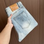 Prada Jeans Ash Denim High-End Quality Autumn Winter Embroidery