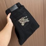 Burberry Jeans Ash Denim High-End Quality Autumn Winter Embroidery