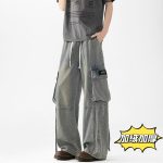 Vans Trousers Blue Fleece Adjustable Drawstring Retro Wash Winter 3D Pocket