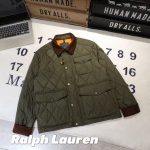 Ralph Lauren Cotton-Padded Coat Green Cotton Nylon Corduroy Fabric