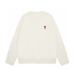 Ami Shirts Red Cotton Wool Down Jacquard Street Style
