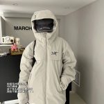 Arcteryx Jackets Red Gore-Tex Down Mesh 3D Logo Zippered Pocket