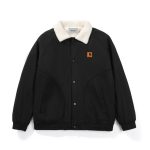 Carhartt Outerwear Red Wool Lambswool Suede Autumn Winter And