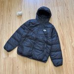 Nike Down Jacket Red Fleece Water-Repellent Fabric Patch Zippered Pocket