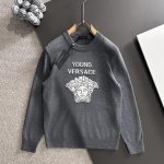 Versace Wool Sweater Red Jacquard Lace Autumn Winter And