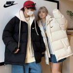 Nike Cotton-Padded Coat Black Cotton Wool Lambswool Down Easy To Match Winter