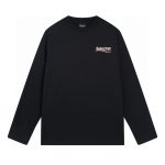 Balenciaga Long-Sleeved Red Cotton Ribbed Fabric Embroidery