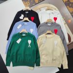 Ami Shirts Red Cotton Wool Blend Down Polyester Jacquard Suitable For All Body Types Street Style Autumn Winter