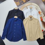 Ralph Lauren Long-Sleeved Shirt Red Cotton Pure Down Oxford Cloth Suitable For All Seasons Simple And Versatile Winter Embroidery