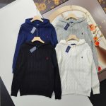 Ralph Lauren Sweater Red Cotton Pure Cable Knit Easy To Match Autumn Winter Embroidery