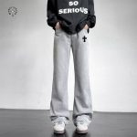 Chrome Hearts Jeans Red Denim Retro Blue