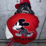Supreme Jeans Red Cotton Wool Exquisite Workmanship Street Style Autumn Winter And Color Blocking