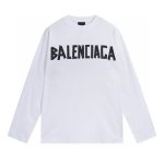 Balenciaga Long-Sleeved Ash Cotton Embroidery