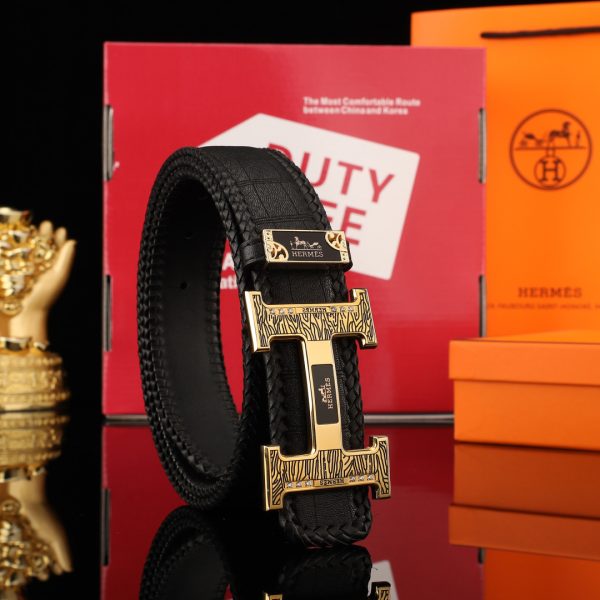 Hermes Ruler Ash Deerskin High-End Quality