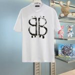 Balenciaga Short-Sleeved T-Shirt Cotton Fine Plain Weave Understated Luxury