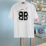 Balenciaga Short-Sleeved T-Shirt Cotton Fine Plain Weave Understated Luxury